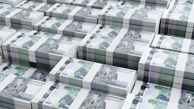 Cambodia 30,000 Riel Banknote Horizontal 3D Animation - Alternative Financial Scene