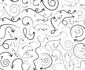 Fototapeta premium Set Line Icons of Arrows Isolated on White