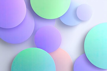 Abstract layered circles in pastel colors