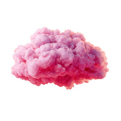 Pink Smoke Cloud A Dreamlike Puff of Color Against Black isolated on transparent background