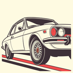 Naklejka premium retro car vector