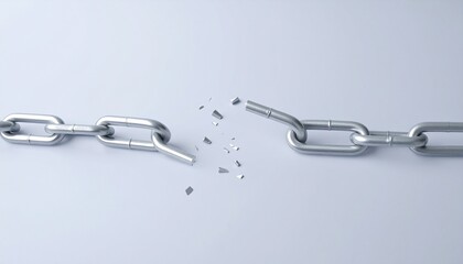 Obraz premium broken chain on a white background