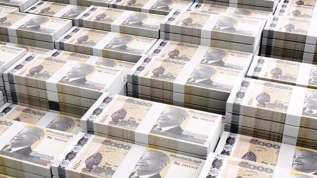 Cambodia 50,000 Riel Banknote Horizontal 3D Animation - Alternative Money Scene