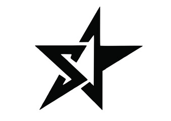black and white star