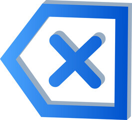 Obraz premium Gradient blue 3D Cross Symbol Icon Isolated on Transparent Background