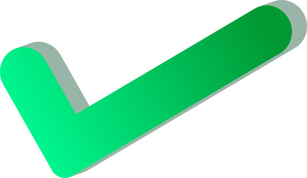 gradient green 3D Check Mark Icon Isolated on Transparent Background - Powered by Adobe