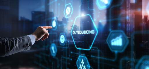 Outsourcing Human Resources Global Recruitment concept