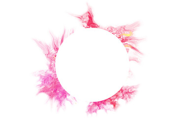 Abstract swirl of pink and white textures isolated on transparent background