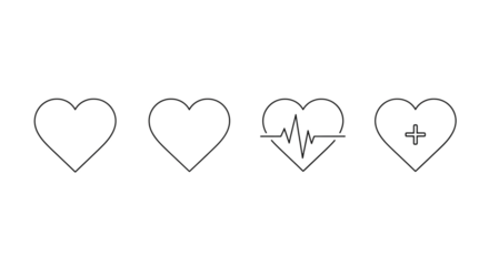 Four abstract geometric shield shapes symbolizing protection security safety and strength