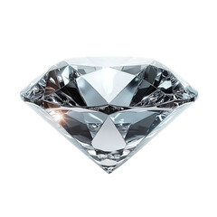 A chrome-plated diamond shape with a glossy finish, isolated on white background