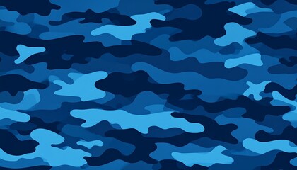Abstract blue camouflage pattern