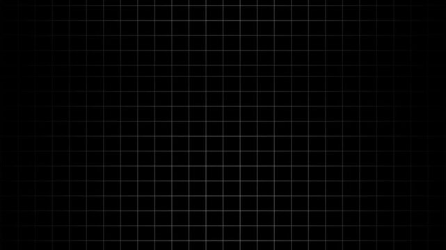 Animated background grid with twinkling dots at intersections. Grid graph pattern moving horizontally seamless loop animation black background Video . Grid background .