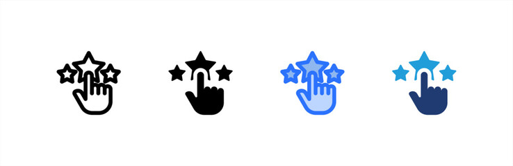 Rating icon set multiple style collection. Vector illustration.