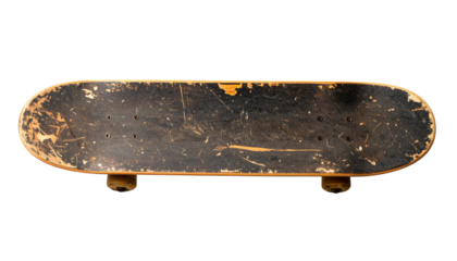 Old Skateboard PNG, Vintage Sports Equipment, Transparent Background, Retro Street Style and Skating Design