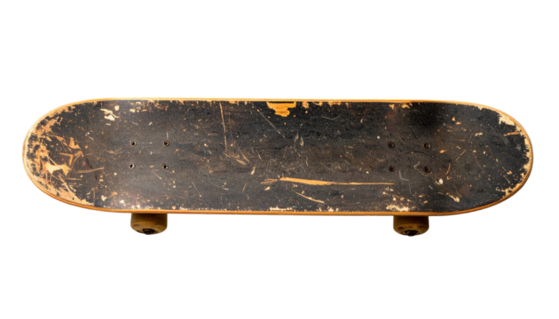 Old Skateboard PNG, Vintage Sports Equipment, Transparent Background, Retro Street Style and Skating Design