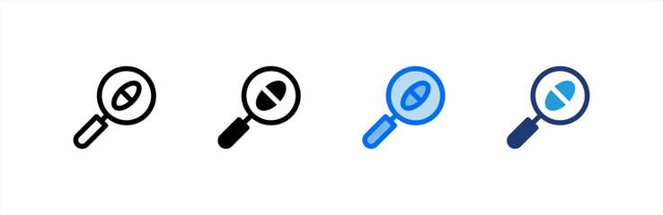 Medical Research icon set multiple style collection. Vector illustration.