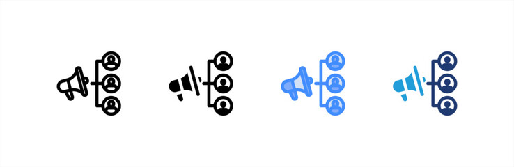 Public Relation icon set multiple style collection. Vector illustration.