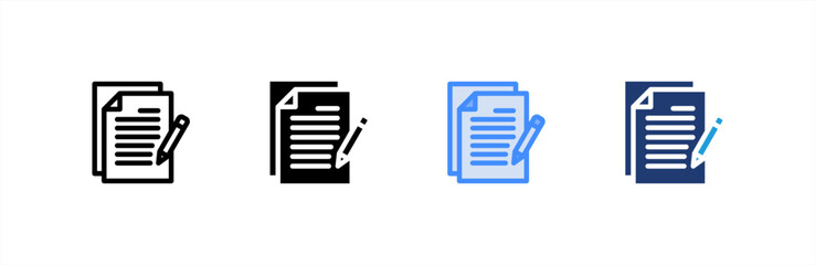 Copywriting icon set multiple style collection. Vector illustration.