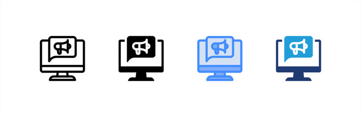 Obraz premium Broadcast icon set multiple style collection. Vector illustration.