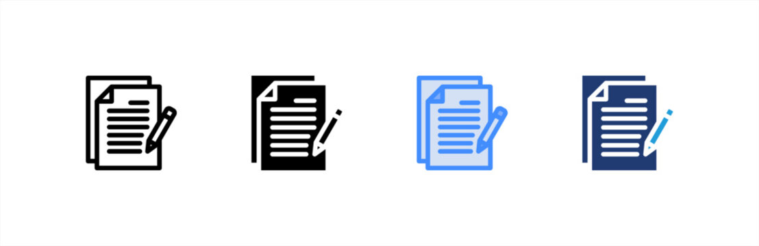 Copywriting icon set multiple style collection. Vector illustration.