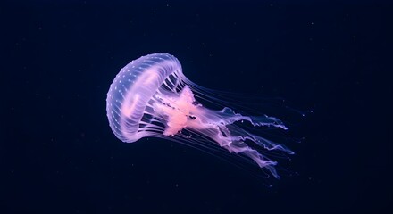 Neon Jellyfish Swimming in the Ocean