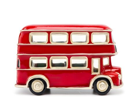 Miniature Red Double Decker Bus Model - Nostalgic London Collectible Toy Vehicle for Travel Theme Decor
