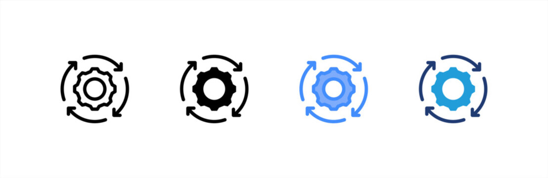 Cycle icon set multiple style collection. Vector illustration.