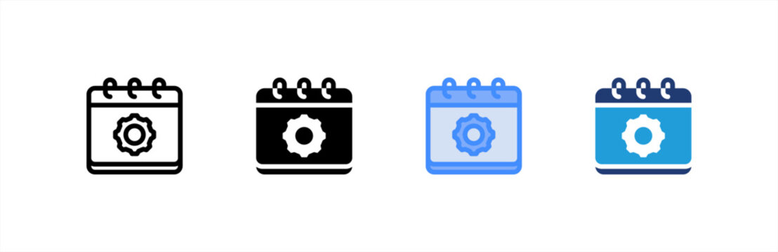 Event Management icon set multiple style collection. Vector illustration.