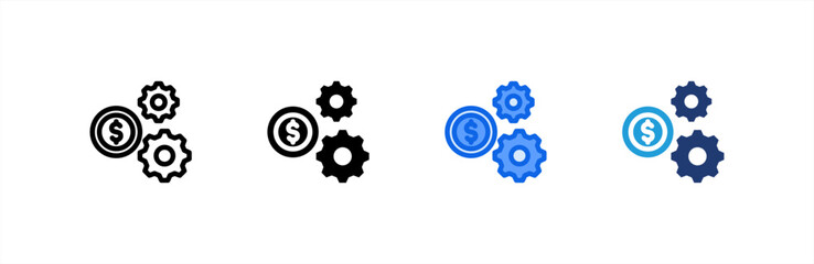Money Management icon set multiple style collection. Vector illustration.