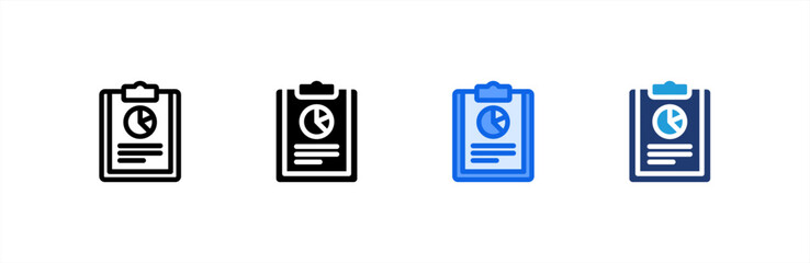 Analytics icon set multiple style collection. Vector illustration.