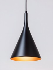 Fototapeta premium Modern Black Pendant Lamp for Home Decor and Interior Lighting – Stylish Industrial Design & Minimalist Ceiling Fixture