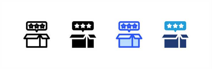 Review icon set multiple style collection. Vector illustration.