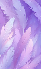 Obraz premium Soft pastel colored feathers background, digital painting, seamless texture template, graphic design illustration wallpaper 