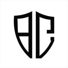 Letter bc logo monogram emblem style with crown Vector Image