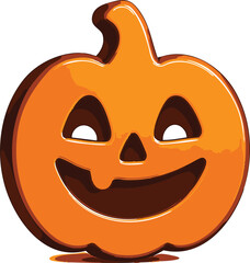 Fototapeta premium Happy Halloween Pumpkin Face Illustration