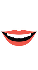 Obraz premium Bright open mouth showing pearly white teeth and red lips smiling wide