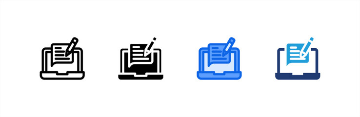 Blogging icon set multiple style collection. Vector illustration.