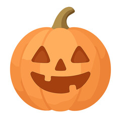A friendly Jack-o'-lantern, radiating with festive cheer, celebrates the spirit of Halloween with its traditional carved face.
