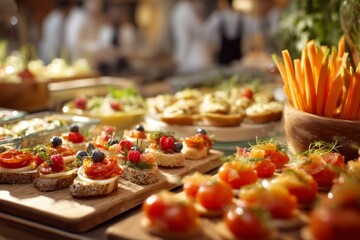 Snacks and food display at an office meeting for a professional touch.