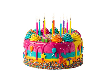 birthday cake with candles