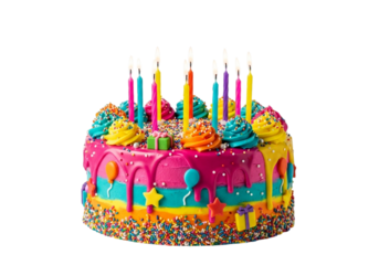 birthday cake with candles