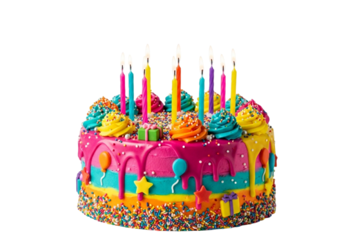 birthday cake with candles