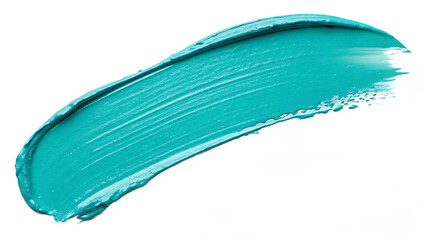Obraz premium A vibrant turquoise paint stroke isolated on transparent background creates a bold and artistic texture, perfect for adding a pop of color to any design project