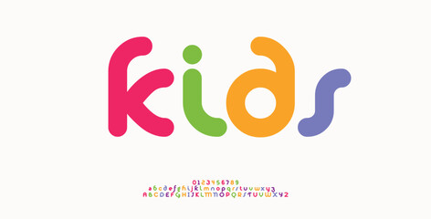 modern creative future font alphabet fonts. Typography colorful bold with color dot regular. vector illustrator
