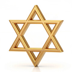 Golden star of david jewish symbol religious icon judaism illustration davidic star hebrew israelian 3d art