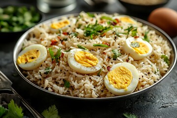 Steamed rice with egg high resolution picture