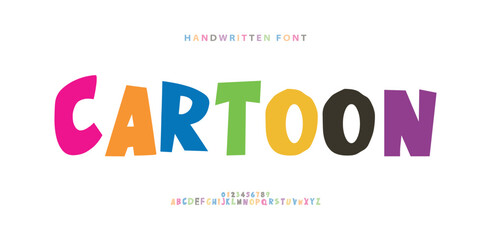 Cartoon Font, funky typeface for joyful brings life designs like children's artwork, birthday invitations, playful branding, and carnival typography. Vector typeset
