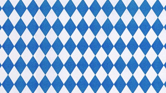 Oktoberfest background with blue white diamonds moving. Ideal for use in event invitations, party flyers, beer festival 
