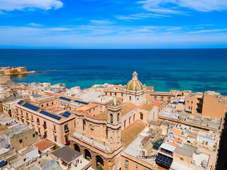 Trapani city aerial panoramic view in Sicily