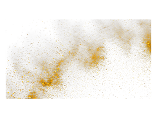 Golden dust isolated on transparent background
